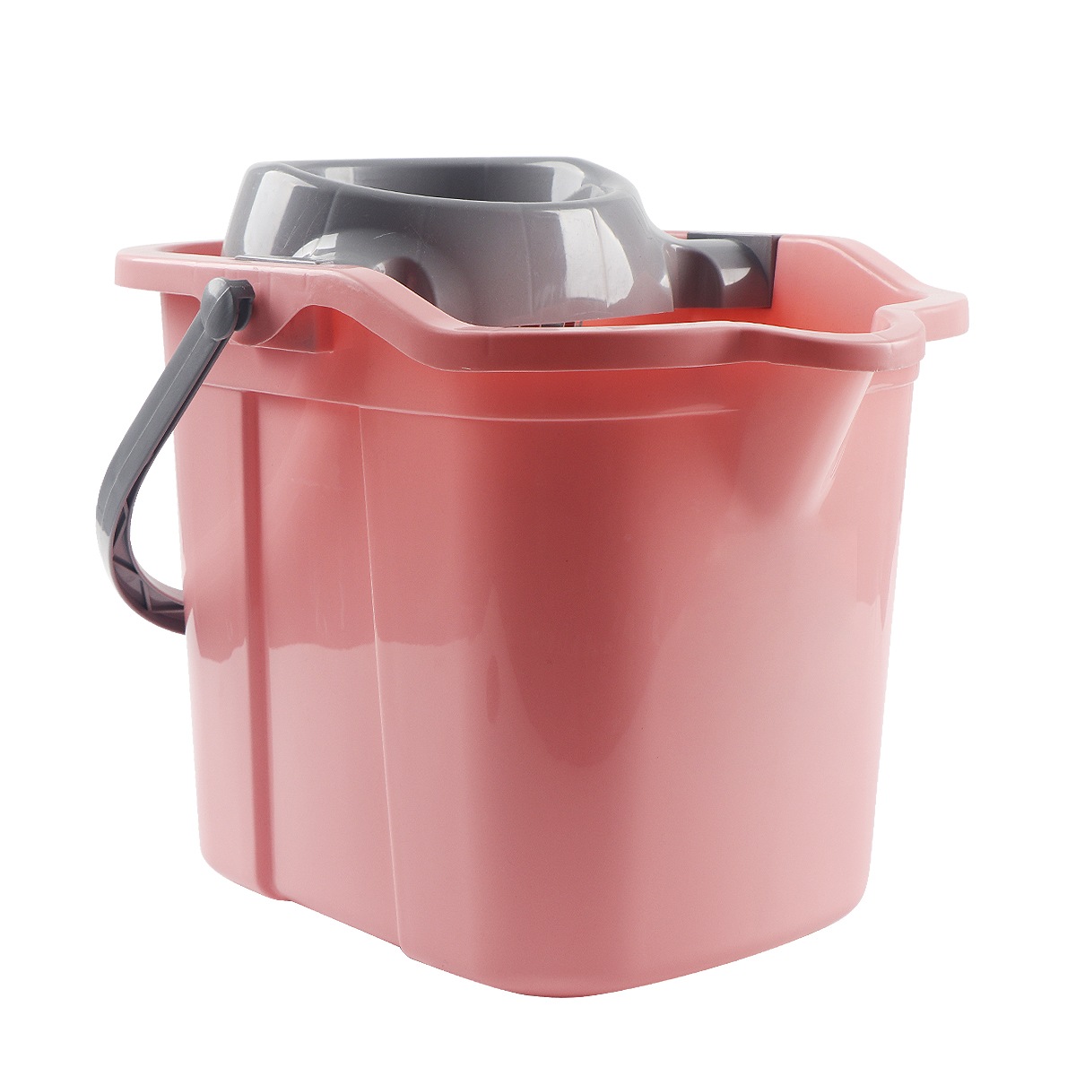 Rosa Plastikmop -Eimer