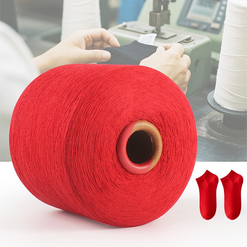 Gesponnenes rotes recyceltes Baumwollmischgarn